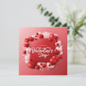 Cartes Pour Fêtes Annuelles Joyeuse Saint-Valentin Rouge Heart (Debout devant)