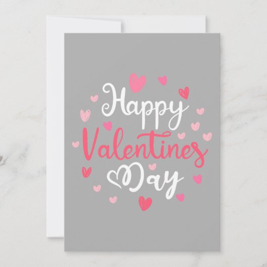 Cartes Pour Fêtes Annuelles Joyeuse Saint-Valentin Texte de Script Coeurs (Devant)