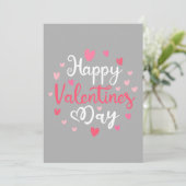 Cartes Pour Fêtes Annuelles Joyeuse Saint-Valentin Texte de Script Coeurs (Debout devant)