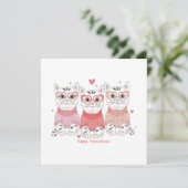 Cartes Pour Fêtes Annuelles Joyeuse Saint-Valentine Chat (Debout devant)