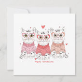 Cartes Pour Fêtes Annuelles Joyeuse Saint-Valentine Chat (Devant)