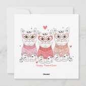 Cartes Pour Fêtes Annuelles Joyeuse Saint-Valentine Chat (Dos)