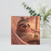 Cartes Pour Fêtes Annuelles Joyeuse Sloth Relaxant dans un hamac (Debout devant)