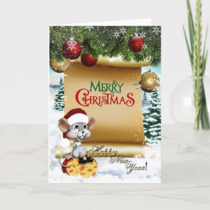 Cartes Pour Fêtes Annuelles Joyeuse souris de Noël
