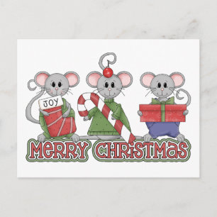 Cartes Pour Fêtes Annuelles Joyeuse souris de Noël