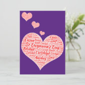 Cartes Pour Fêtes Annuelles Joyeuse St Dwynwens Day - Heart Word Cloud (Debout devant)