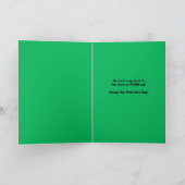 Cartes Pour Fêtes Annuelles Joyeuse St Patrick Chat en Vert Humour  (Intérieur)