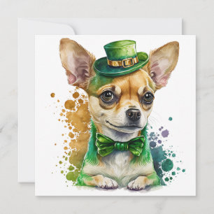 Cartes Pour Fêtes Annuelles Joyeuse St. Patrick chihuahua chiot