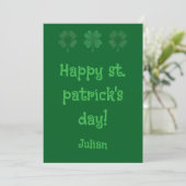 Cartes Pour Fêtes Annuelles Joyeuse St. Patrick – Classique Irlandais (Debout devant)