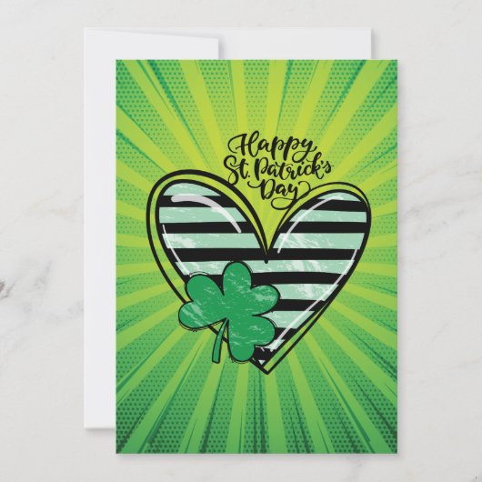 Cartes Pour Fêtes Annuelles Joyeuse St Patrick coeur  (Devant)