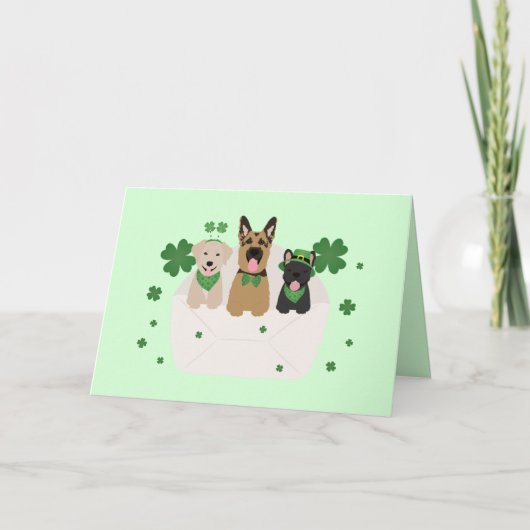 Cartes Pour Fêtes Annuelles Joyeuse St Patrick Day Chien Courrier (Devant)