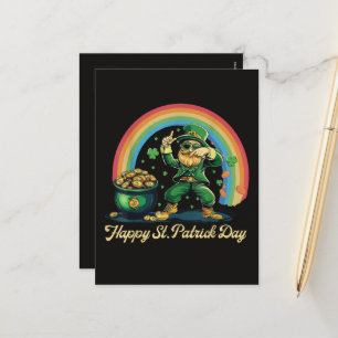 Cartes Pour Fêtes Annuelles Joyeuse St Patrick Drôle Leprechaun
