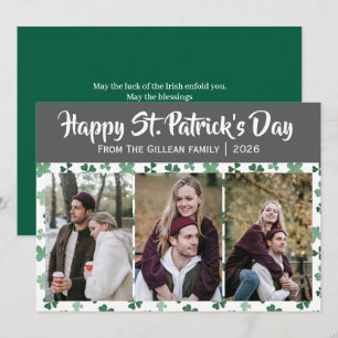 Cartes Pour Fêtes Annuelles Joyeuse St. Patrick famille Shamrocks 3 photo
