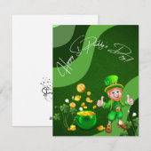 Cartes Pour Fêtes Annuelles Joyeuse St Patrick Leprechaun (Devant / Derrière)