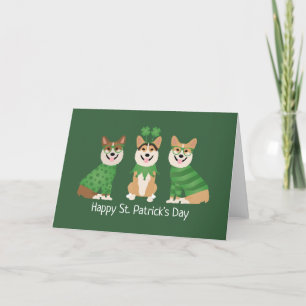 Cartes Pour Fêtes Annuelles Joyeuse St Patrick Pembroke Welsh Corgi Chiens