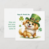 Cartes Pour Fêtes Annuelles Joyeuse St Patrick Puppy (Devant / Derrière)
