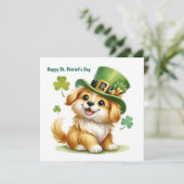 Cartes Pour Fêtes Annuelles Joyeuse St Patrick Puppy (Debout devant)
