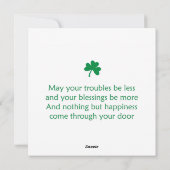 Cartes Pour Fêtes Annuelles Joyeuse St Patrick Puppy (Dos)