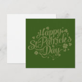 Cartes Pour Fêtes Annuelles Joyeuse St Patrick // Salutations Trefle Blanc (Devant / Derrière)