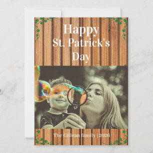 Cartes Pour Fêtes Annuelles Joyeuse St. Patrick shamrocks famille une photo