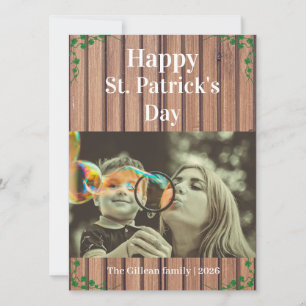 Cartes Pour Fêtes Annuelles Joyeuse St. Patrick Shamrocks famille une photo