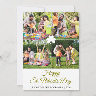 Cartes Pour Fêtes Annuelles Joyeuse St. Patrick Shamrocks photo de famille