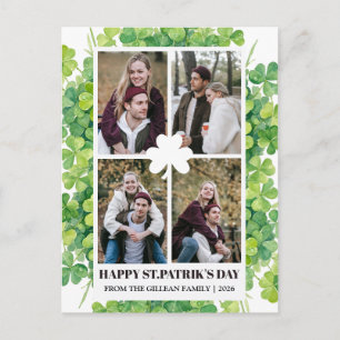 Cartes Pour Fêtes Annuelles Joyeuse St. Patrick Shamrocks photo de famille