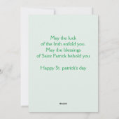 Cartes Pour Fêtes Annuelles Joyeuse St. patrick's day Chanceux Shamrocks Simpl (Dos)