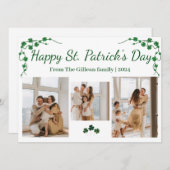 Cartes Pour Fêtes Annuelles Joyeuse St. patrick's day Shamrocks famille 3 phot (Devant / Derrière)