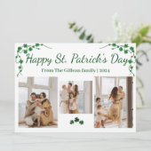 Cartes Pour Fêtes Annuelles Joyeuse St. patrick's day Shamrocks famille 3 phot (Debout devant)