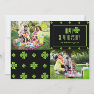 Cartes Pour Fêtes Annuelles Joyeuse St patricks day Trèfles famille Deux photo