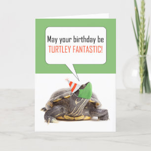 Cartes Pour Fêtes Annuelles Joyeuse tortue d'anniversaire dans Masque visage C