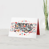 Cartes Pour Fêtes Annuelles Joyeuse typographie de Noël pliée (Devant)