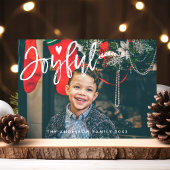 Cartes Pour Fêtes Annuelles Joyeuse Typographie Moderne Script Photo de Noël