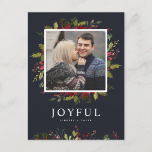 Cartes Pour Fêtes Annuelles Joyeuse verdure Photo de couleurs modifiables