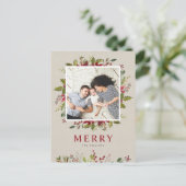 Cartes Pour Fêtes Annuelles Joyeuse verdure | Photo de Noël (Debout devant)