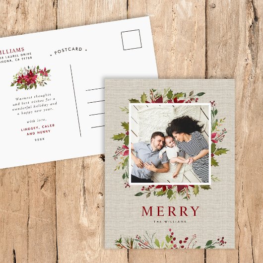 Cartes Pour Fêtes Annuelles Joyeuse verdure | Photo de Noël