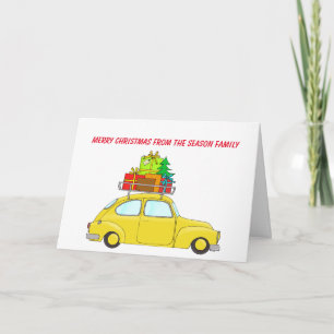 Cartes Pour Fêtes Annuelles Joyeuse voiture de Noël