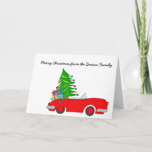 Cartes Pour Fêtes Annuelles Joyeuse voiture de Noël