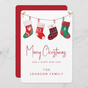 Cartes Pour Fêtes Annuelles Joyeuses Chaussettes de Noël