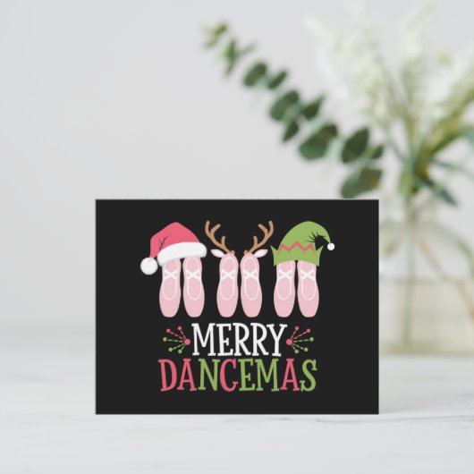 Cartes Pour Fêtes Annuelles Joyeuses Dancemas Noël Ballet Chaussures Danse (Debout devant)