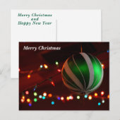 Cartes Pour Fêtes Annuelles Joyeuses décorations de bulbes de Noël (Devant / Derrière)