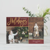 Cartes Pour Fêtes Annuelles Joyeuses Faux Gold Foil 2 Photo (Debout devant)