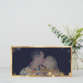 Cartes Pour Fêtes Annuelles Joyeuses Faux Gold Snowflakes (Debout devant)