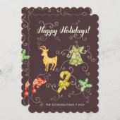 Cartes Pour Fêtes Annuelles Joyeuses fêtes (Devant / Derrière)