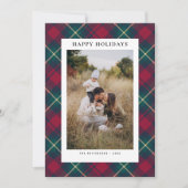 Cartes Pour Fêtes Annuelles Joyeuses Fêtes 2 Photos Fun Plaid Simple Classique (Devant)