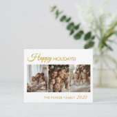 Cartes Pour Fêtes Annuelles Joyeuses fêtes ! 3 Photo, Blanc, Minimal (Debout devant)