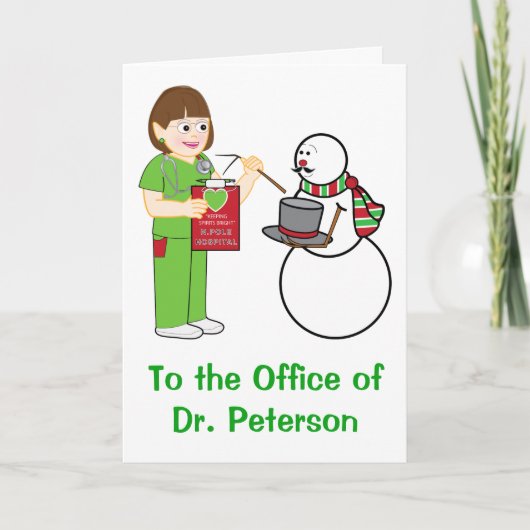 Cartes Pour Fêtes Annuelles Joyeuses Fêtes à un cabinet médical (Devant)