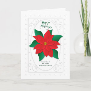 Cartes Pour Fêtes Annuelles Joyeuses fêtes, affaires, Poinsettia rouge sur bla