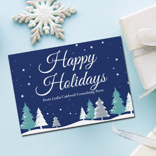 Cartes Pour Fêtes Annuelles Joyeuses Fêtes Arbres d'Hiver Belle Entreprise